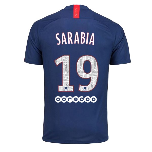 Camiseta Paris Saint Germain NO.19 Sarabia 1ª Kit 2019 2020 Azul